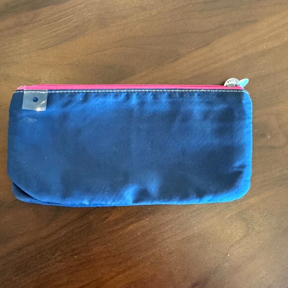 Travelon Safe ID Daisy Double Zip Clutch Wallet In Navy Travel Lightweight VGUC - Picture 2 of 12